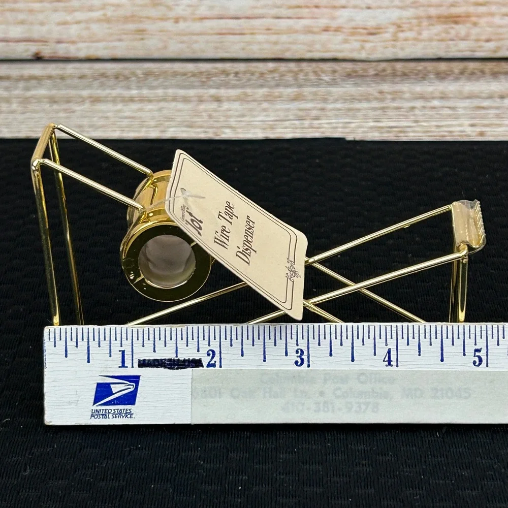 Jot Gold Wire Tape Dispenser Corner‎ Office Geometric Metal Desk Accessory NEW